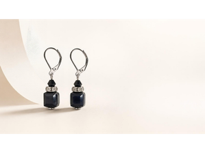 Aros con piedra azul facetada de Asilf esencia natural