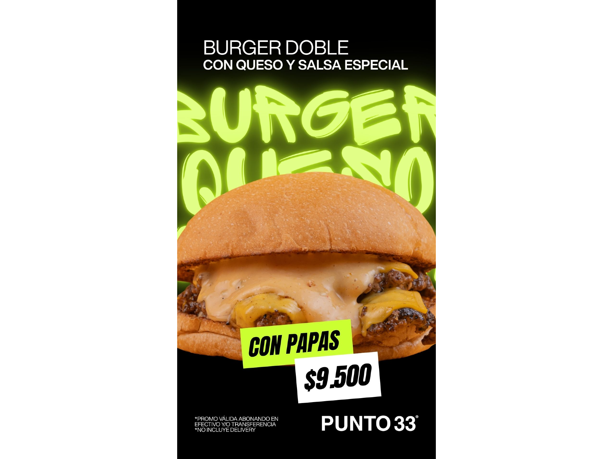 BURGER DOBLE CON QUESO Y SALSA ESPECIAL 33