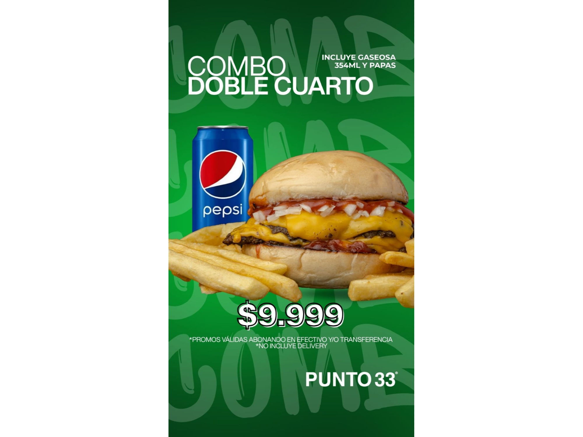 DOBLE CUARTO+ PAPAS + GASEOSA! 🍟🍔