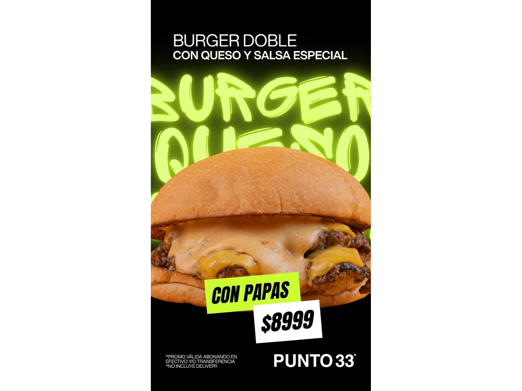 BURGER DOBLE CON QUESO Y SALSA ESPECIAL 33