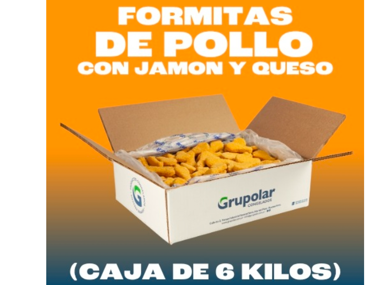 Formitas de pollo Jamón y Queso 6Kg