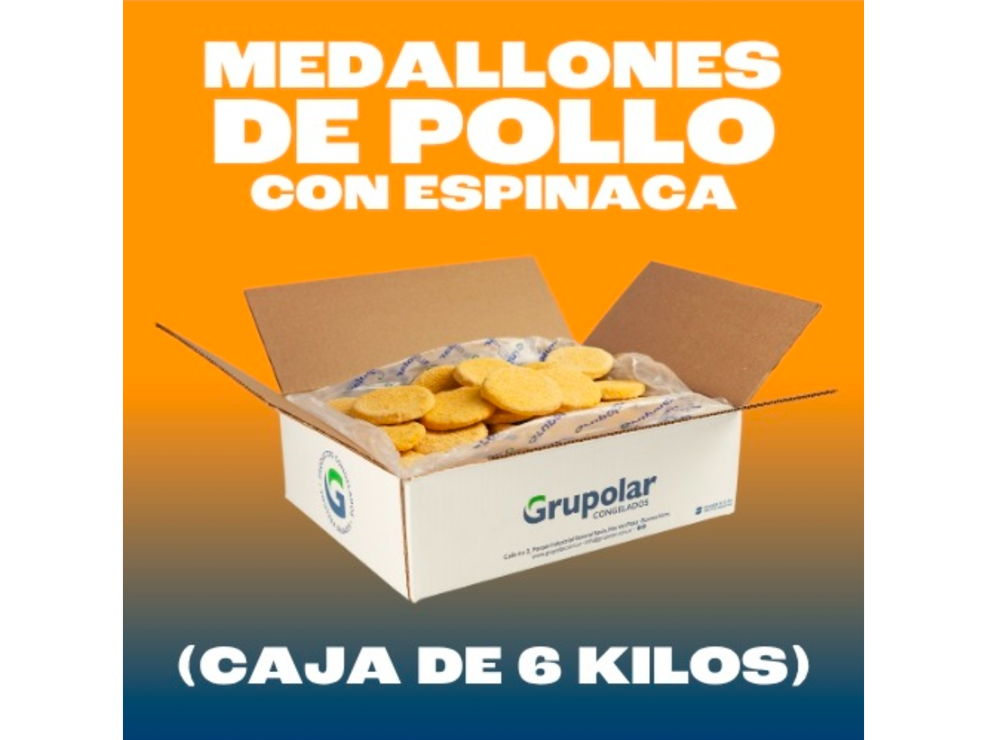 Medallon de pollo y espinaca 6kg
