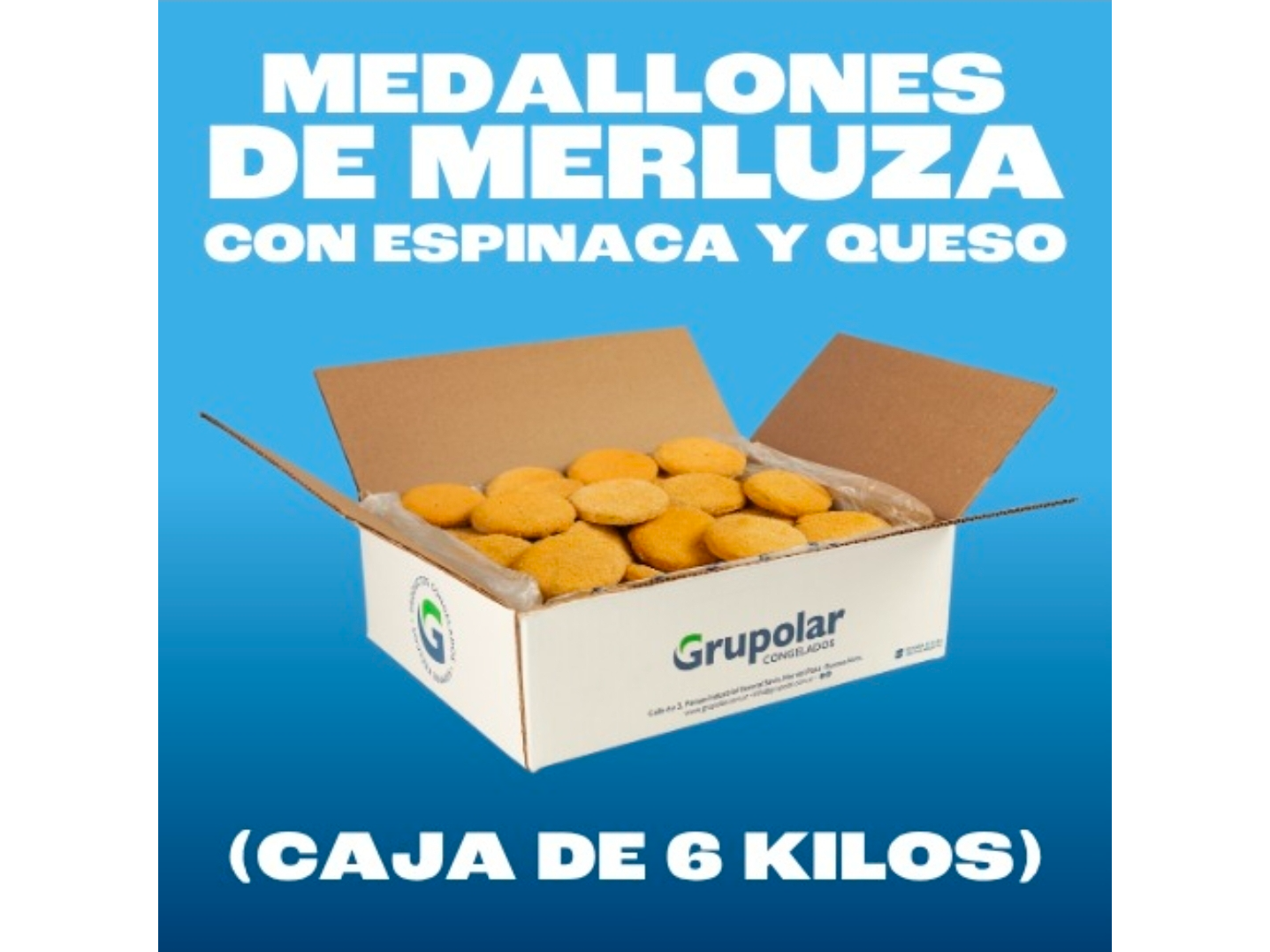 Medallón de Merluza espinaca y Queso 6kg