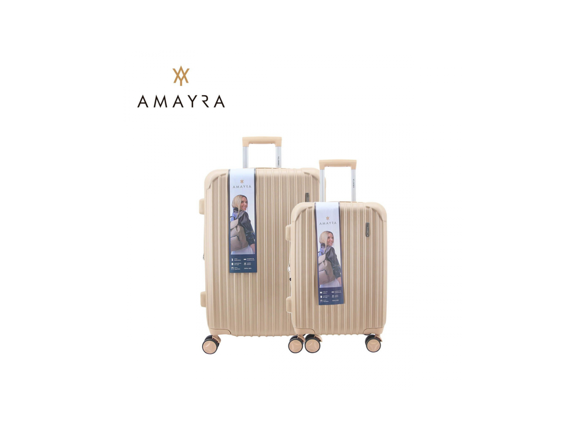 SET VALIJAS 20" 24" ABS ORO AMAYRA