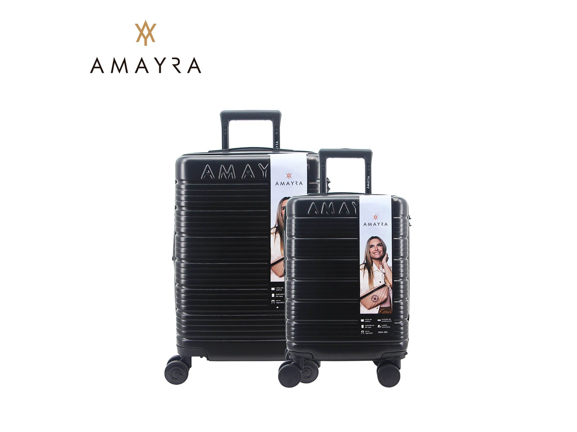 SET VALIJAS 20" 24" ABS NEGRO AMAYRA