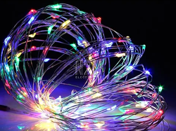 LUZ ALAMBRE A PILA 10 MT MULTICOLOR