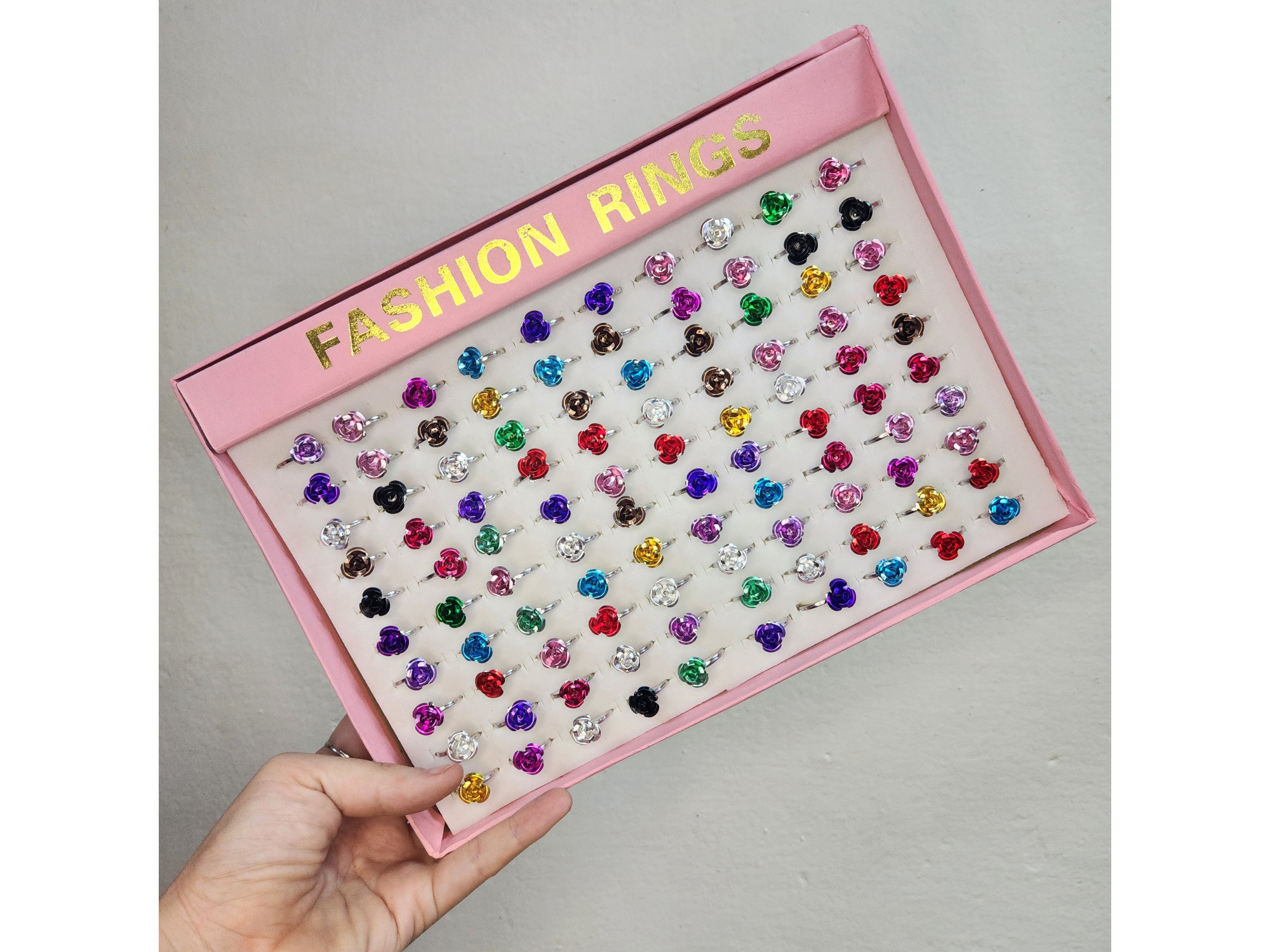 100 ANILLOS METÁLICOS INFANTILES REGULABLES de TERRACOTA DECO