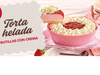 torta helada de frutilla con crema