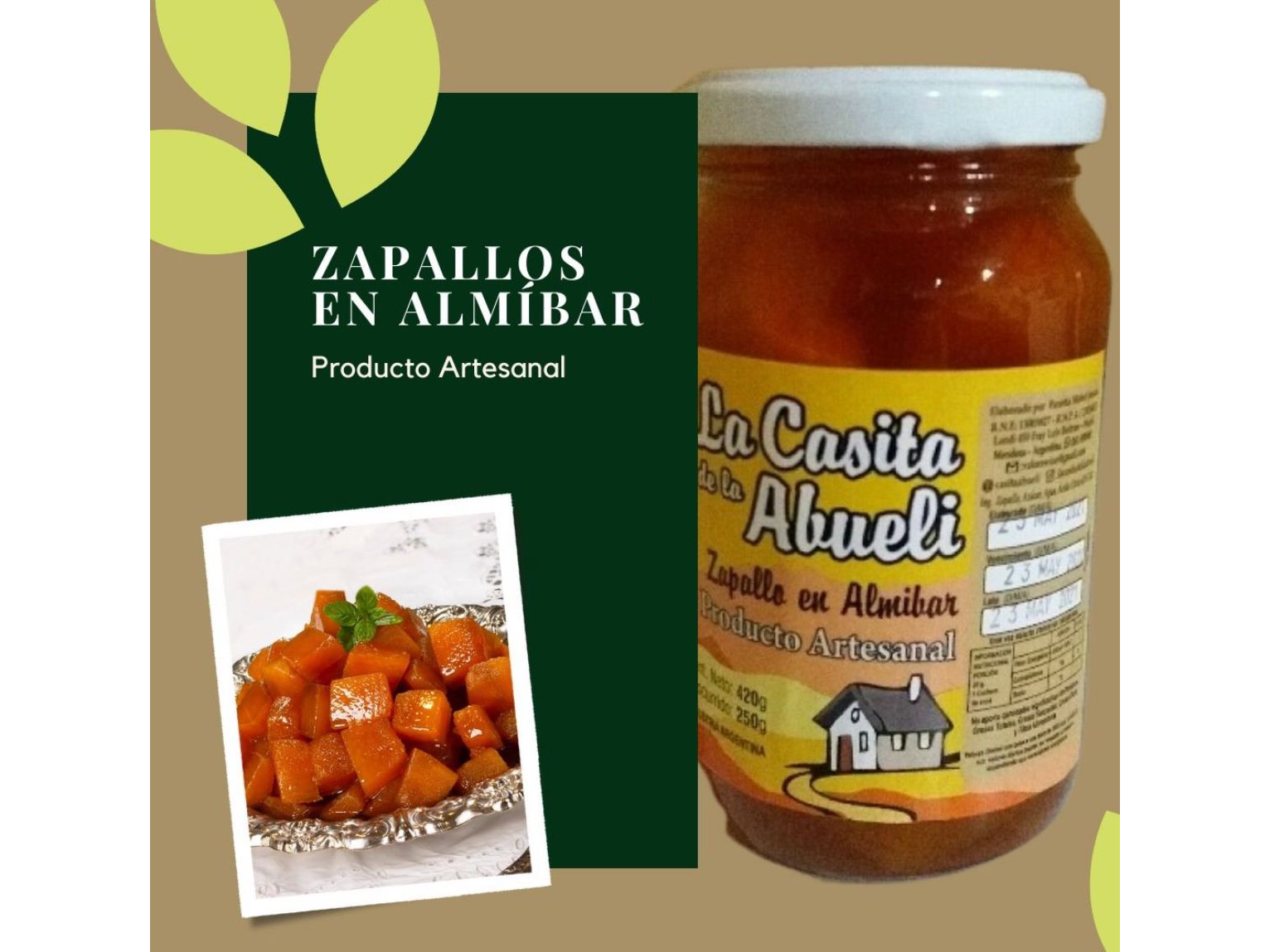 Zapallos en Almibar 450g La casita de la Abueli