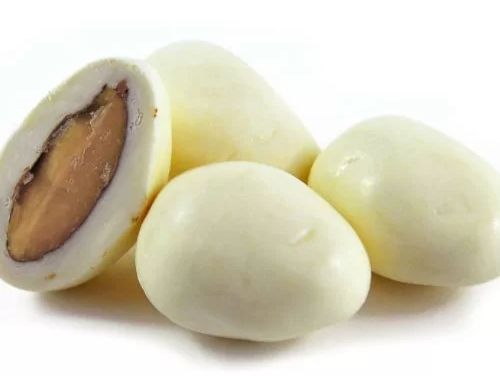 Almendras con chocolate blanco de Granja Santa Cruz