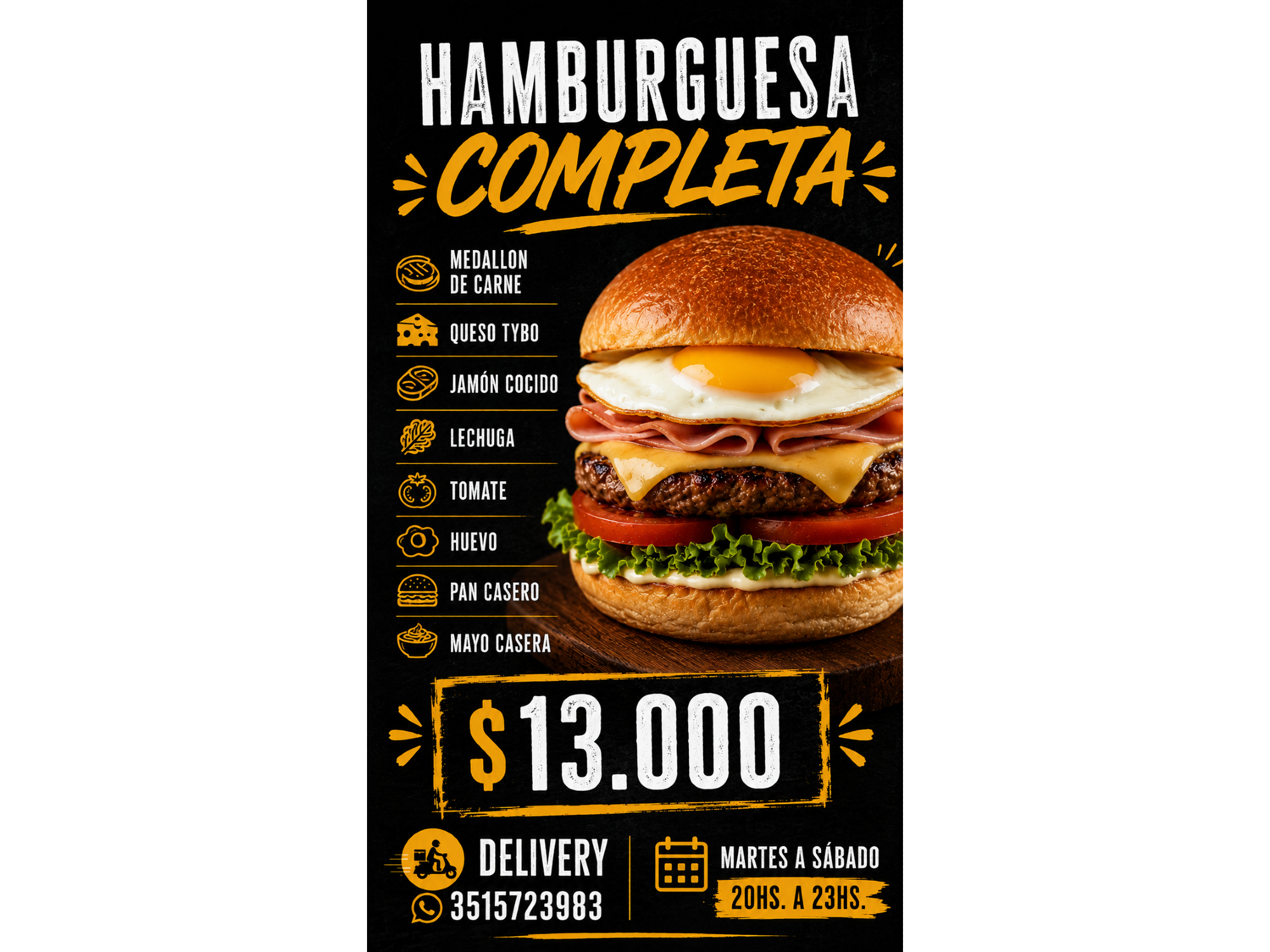 HAMBURGUESA COMPLETA