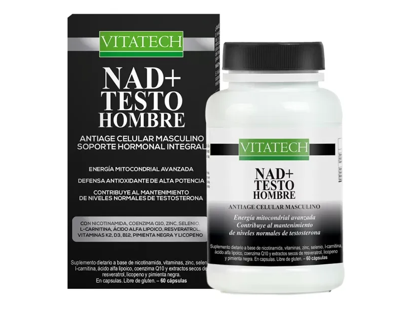 Nad + Testo Hombre Antiage Celular 60 Caps Vitatech