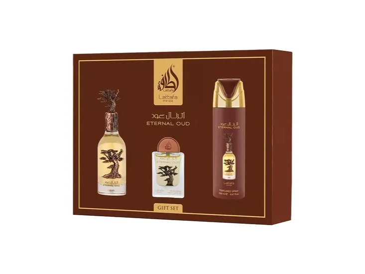Kit Lattafa Pride Eternal Oud Edp 100ML + Deo 200ML + 20ML