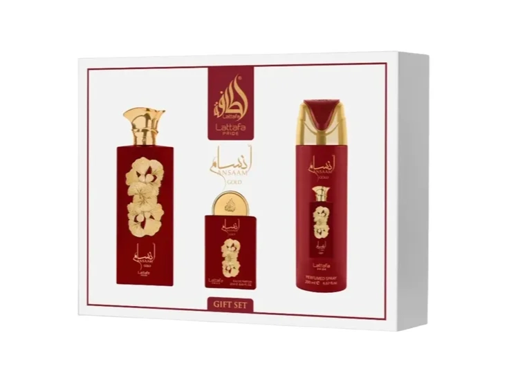 Kit Lattafa Pride Ansaam Gold Gift Set Eau de Parfum Unissex - 3 Unidades