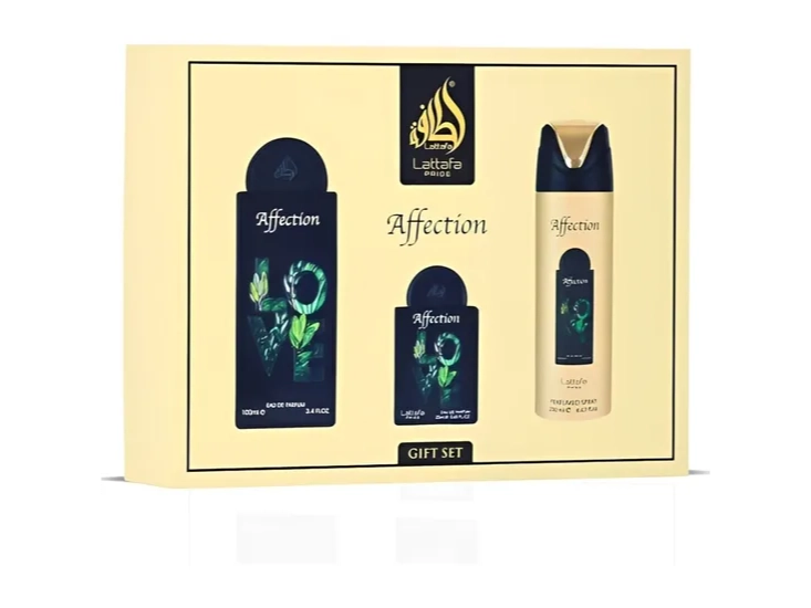 Kit Perfume Lattafa Pride Affection Edp 100ML + Spray 200ML + Miniatura 20ML - Unissex