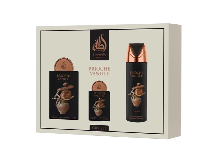 Kit Lattafa Pride Brioche Vanille Gift Set - 3 Em 1 - Eau de Parfum - Unissex - 100ML