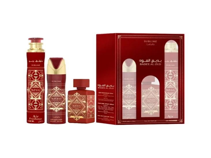Kit Lattafa Bade'e Al Oud Sublime - Eau de Parfum - Unissex - 3 Em 1 - 300ML + 200ML + 100ML