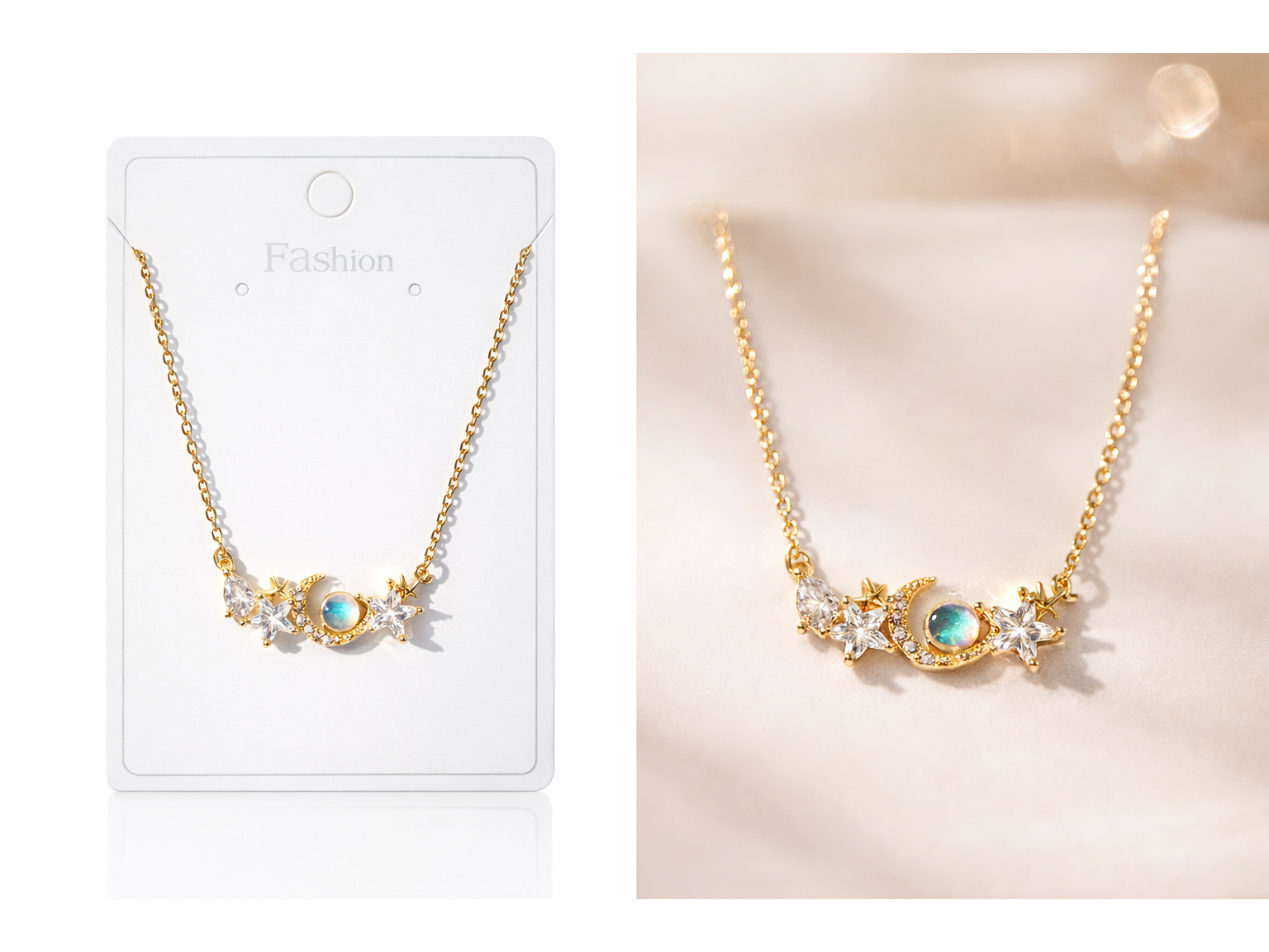 Cadena Luna Ajustable + Perfume