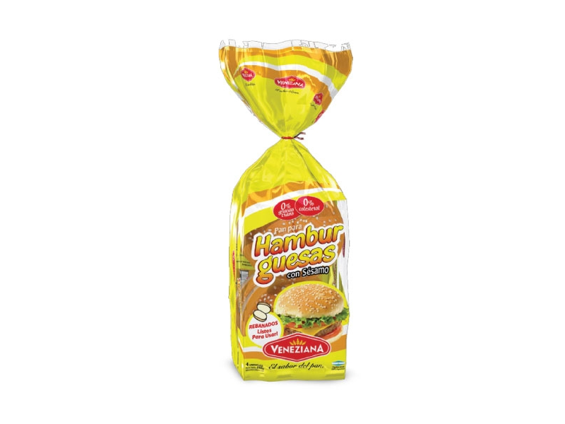 PAN PARA HAMBURGUESA VENEZIANA C/SESAMO x 210 g.