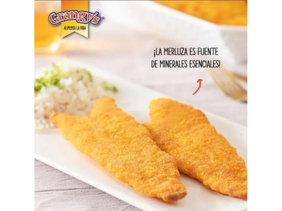 FILET GRANGYS DE MERLUZA REBOZADO x 1 kg.