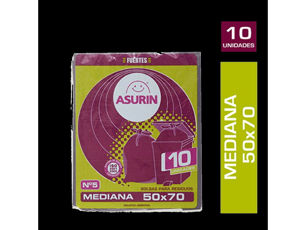 BOLSAS DE RESIDUOS ASURIN N5 50X70 x 10 un.