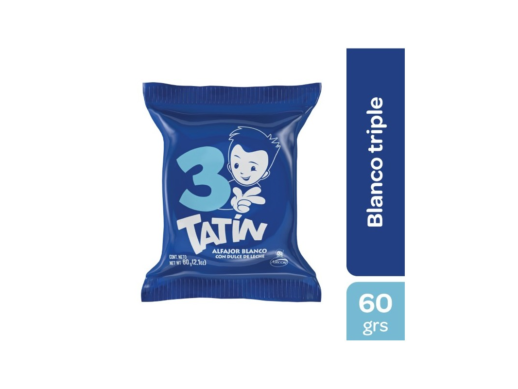 ALFAJOR TATIN TRIPLE BCO x 60 g.