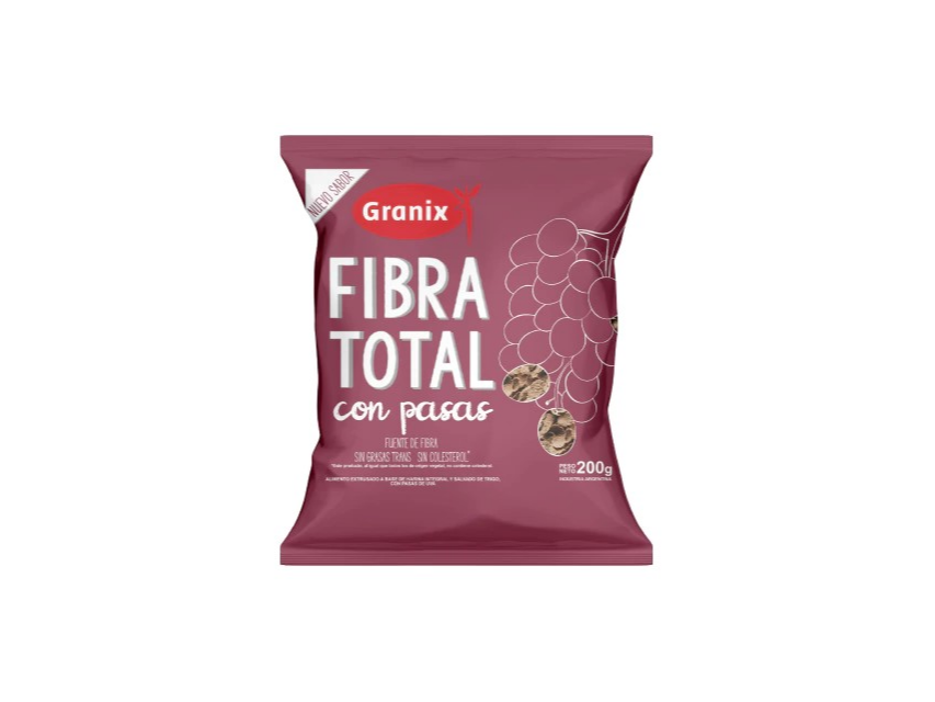 CEREAL GRANIX FIBRA TOTAL CON PASAS x 200 g.