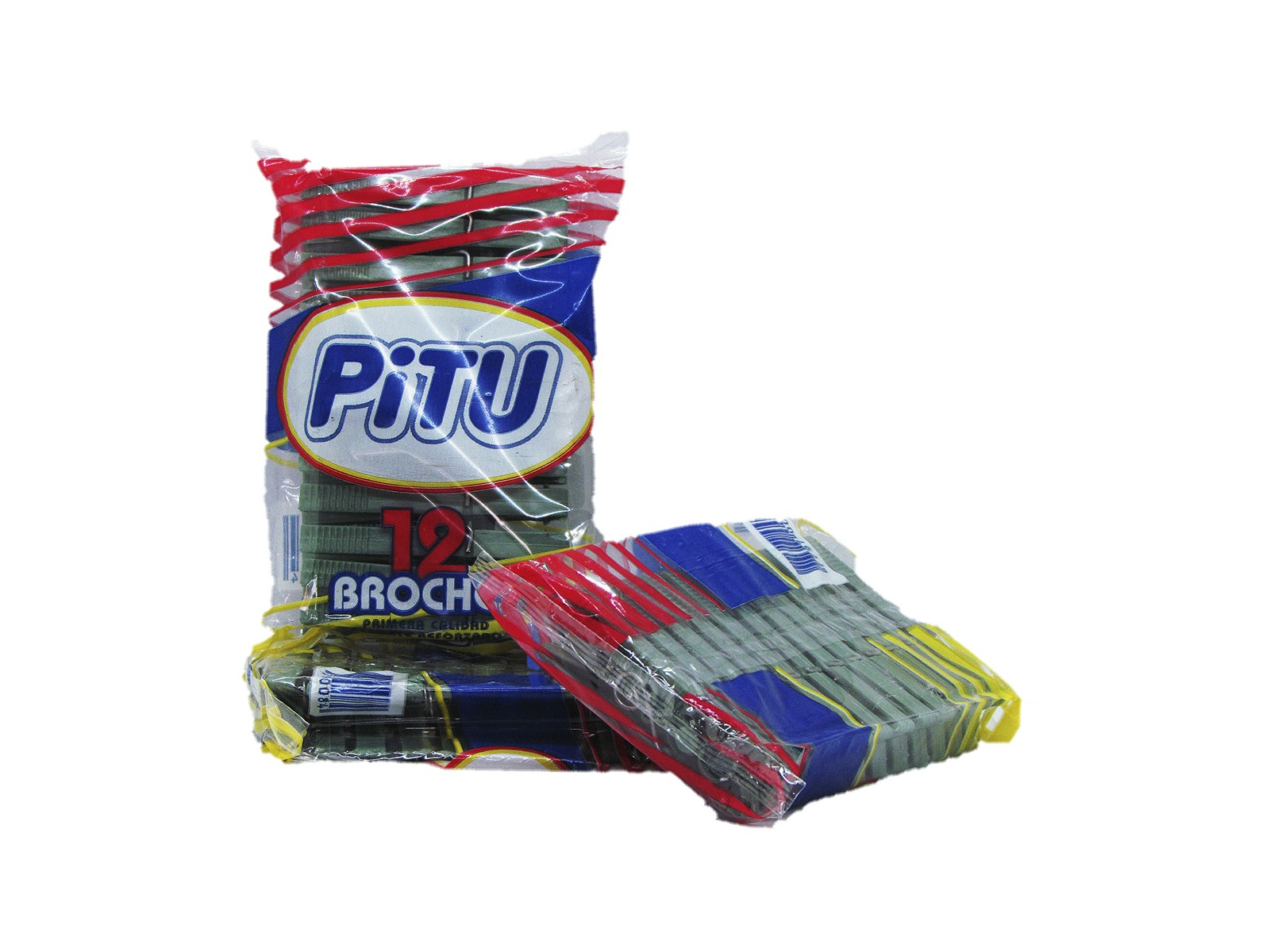 BROCHES PARA ROPA PITU PLASTICOS x 12 un.