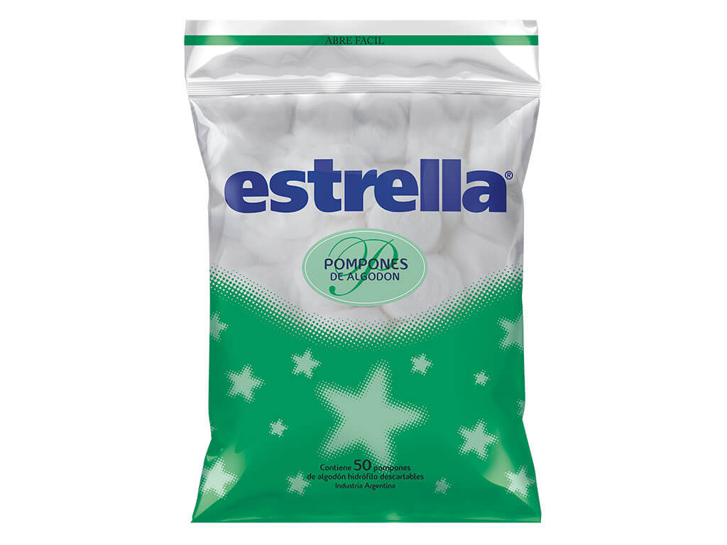 ALGODON ESTRELLA POMPONES x 50 un.