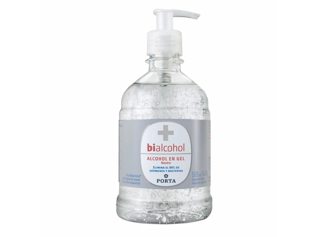 ALCOHOL EN GEL PORTA C/GLICERINA x 500 ml.