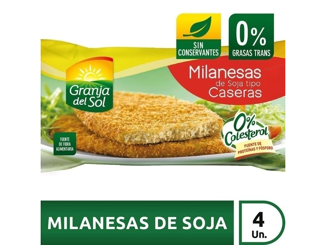 MILANESA GRANJA DEL SOL DE SOJA CASERA x 330 g.