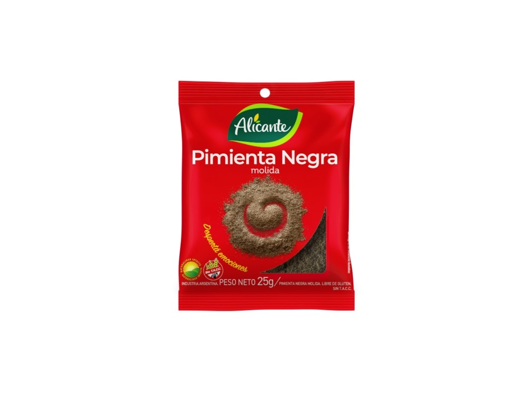 ESPECIAS ALICANTE PIMIENTA NEGRA MOLIDA x 25 g.
