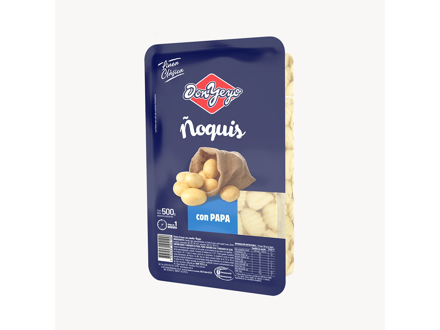 ÑOQUIS DON YEYO DE PAPA x 500 g.