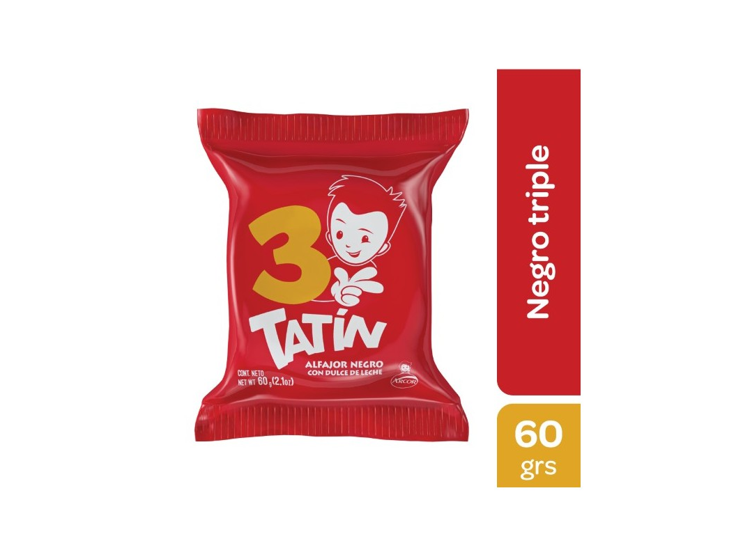ALFAJOR TATIN TRIPLE NEGRO x 60 g.