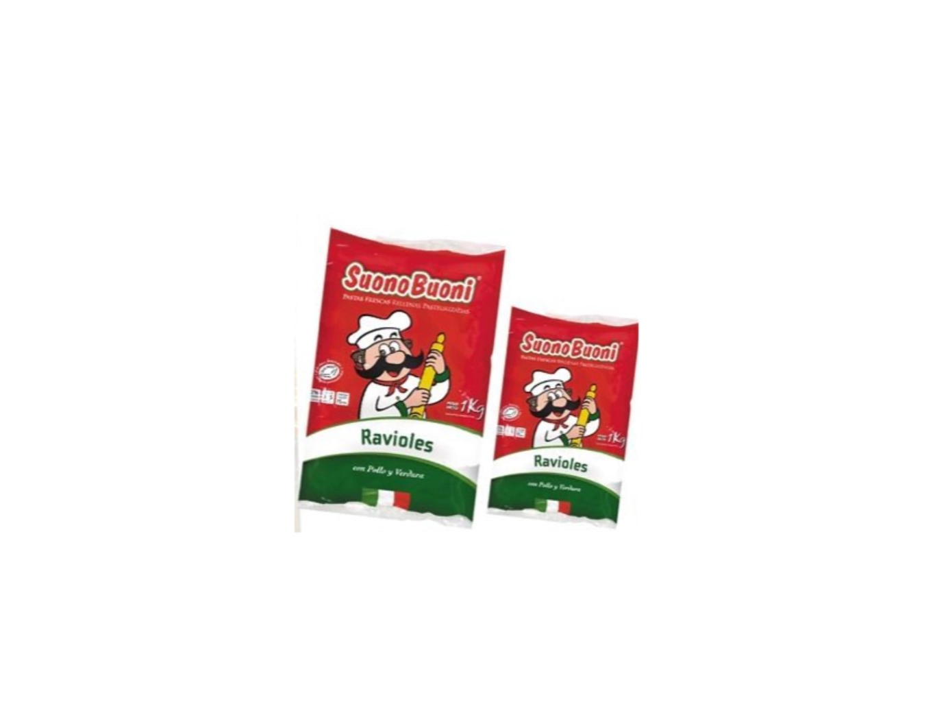 RAVIOLES SUONO BUONI CON POLLO Y VERDURA BOLSA SUONO BUON x 1 kg.