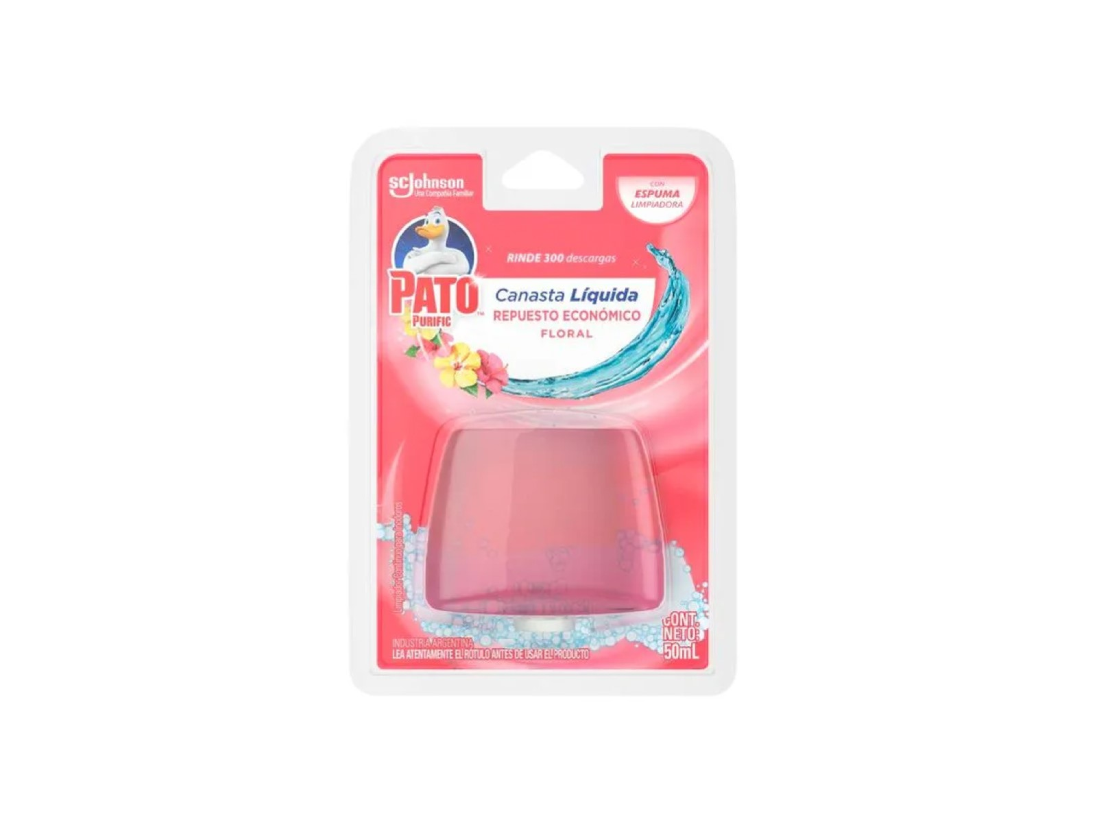 DESODORANTE P/INODORO PATO CANASTA LIQUIDA REP FLORAL x 50 ml.