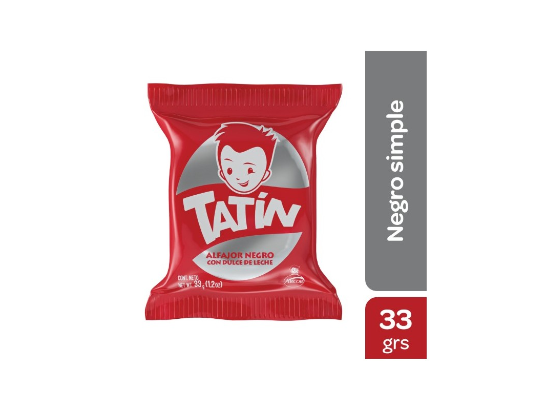 ALFAJOR TATIN SIMPLE NEGRO x 33 g.