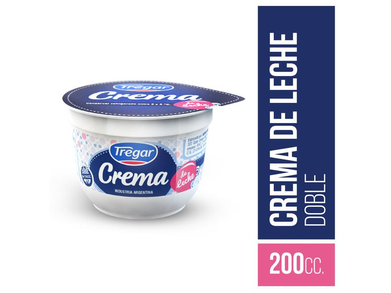 CREMA DE LECHE TREGAR S/D x 200 ml.