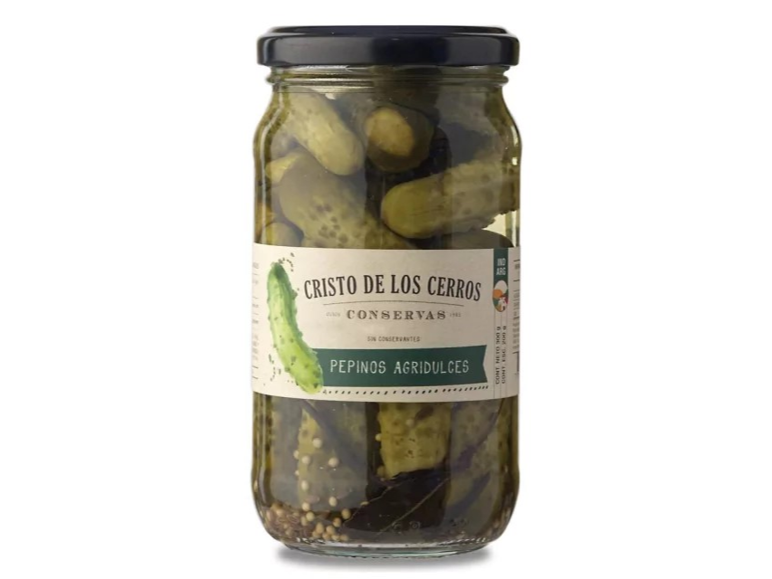 PEPINILLOS CRISTO DE LOS CERROS EN VINAGRE FRASCO x 300 g.