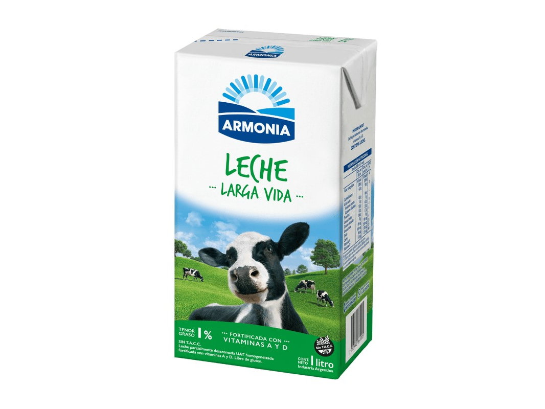 LECHE ARMONIA DESCREMADA 1% UAT x 1 l.