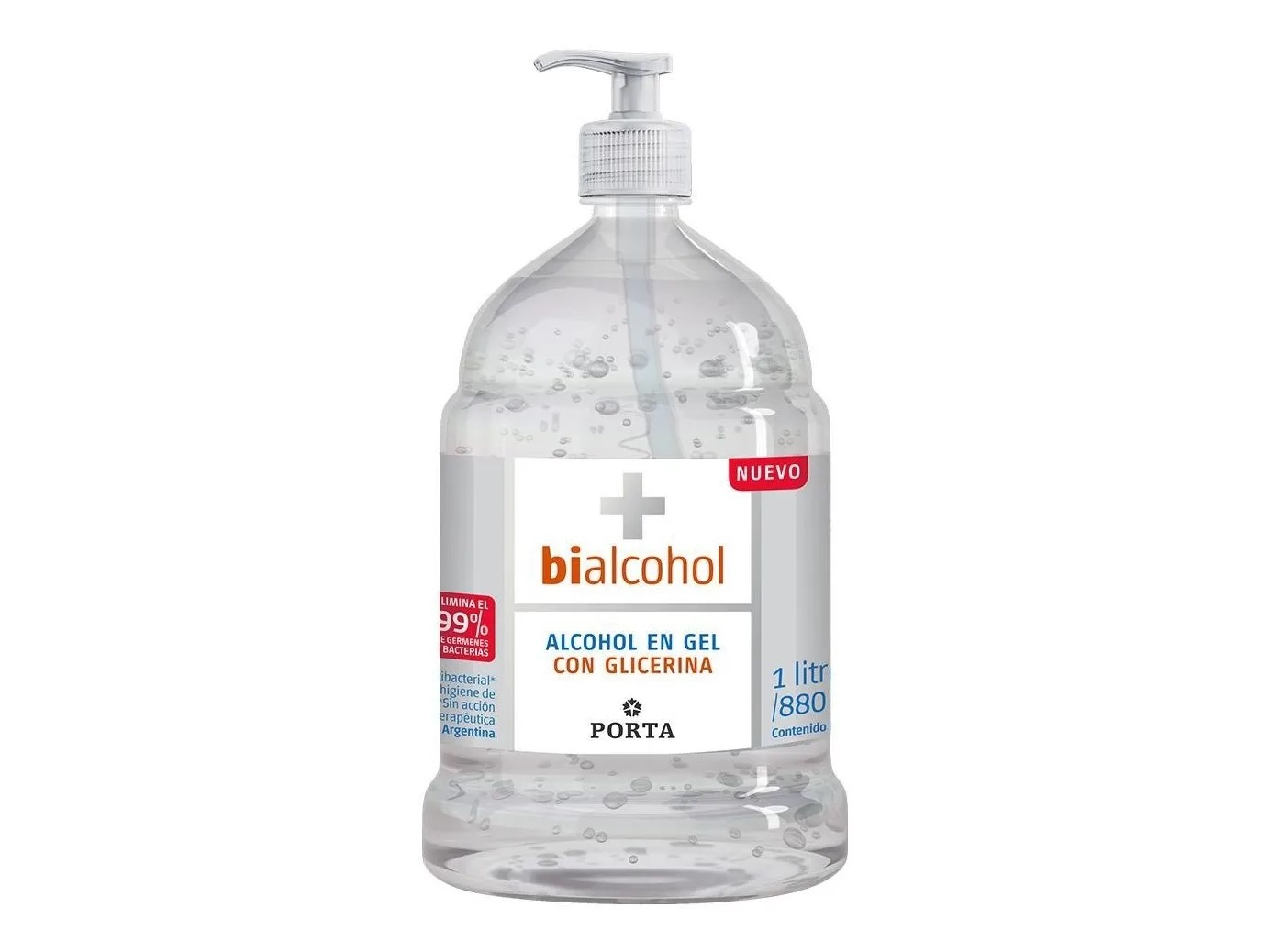 ALCOHOL EN GEL PORTA C/GLICERINA x 1 l.