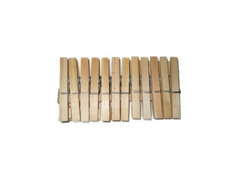 BROCHES PARA ROPA RAYITA DE MADERA x 12 un.