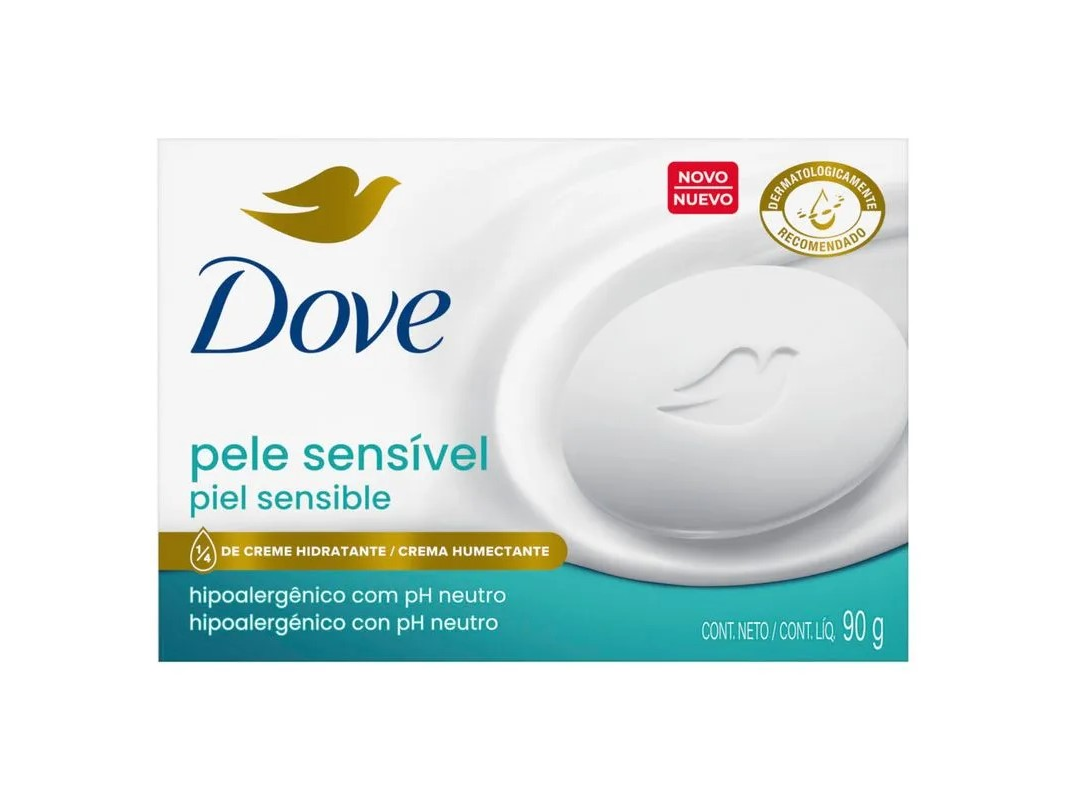 JABON DE TOCADOR DOVE PIEL SENSIBLE x 90 g.