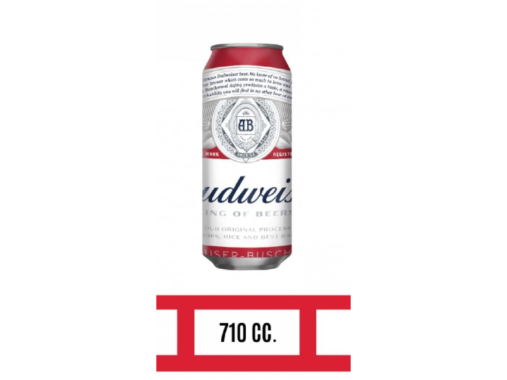 CERVEZA BUDWEISER LATA x 710 ml.