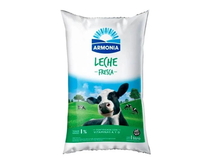 LECHE ARMONIA DESCREMADA 1% SACHET x 1 l.