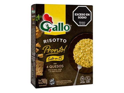 ARROZ GALLO RISOTTO 4 QUESOS CAJA x 240 g.