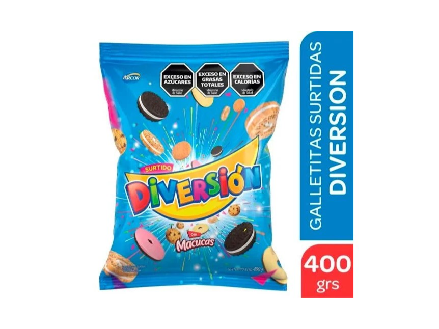 GALLETAS DIVERSION SURTIDO x 400 g.