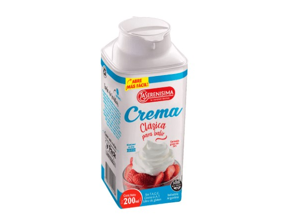 CREMA DE LECHE LA SERENISIMA TETRA TOP x 200 ml.