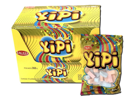 12 UNID CARAMELO PASTILLA YIPI x30g
