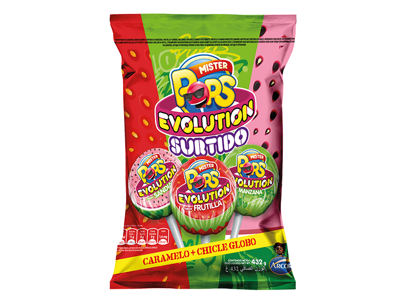 CHUPETIN EVOLUCION SURTIDO C/CHICLE x 24